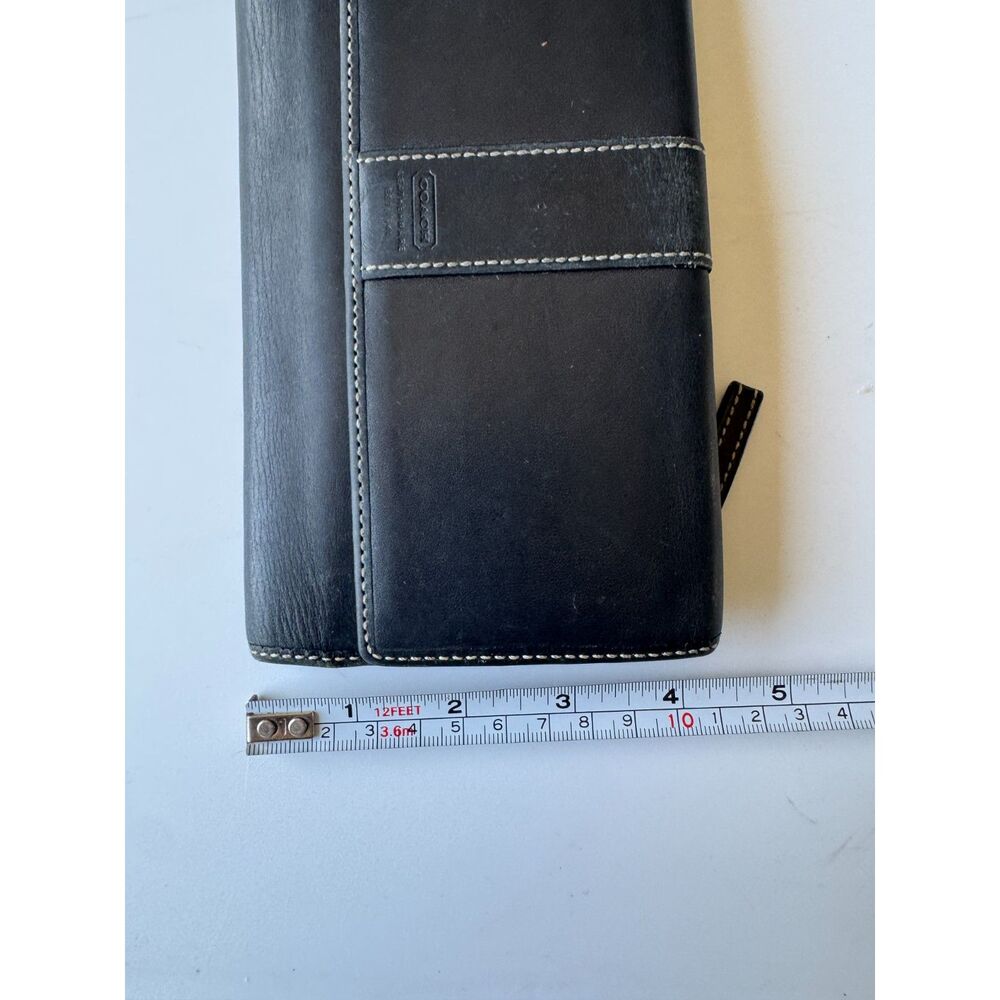 Coach Vintage Hampton Black Leather Trifold Wallet Y2K 1990s - Picture 7 of 10